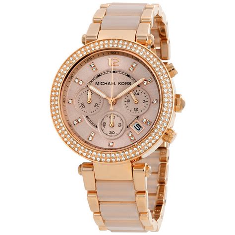 michael kors watch for women gold rose with black|Michael Kors Watch mk5896.